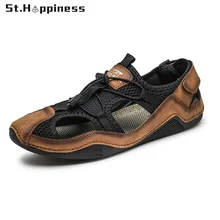 

2022 New Men Sandals Fashion High Quality Breathable Mesh Outdoor Beach Sandals Men Roman Sandals Light Casual Slippers Big Size