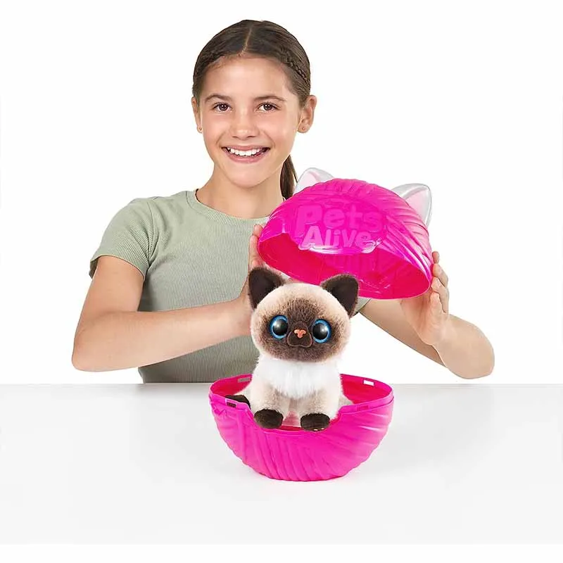 [New] ZURU Pets Alive Smitten Kittens Surprise Interactivity Woolen Cat Girl Cartoon Sound Toy Doll Birthday Gift Beach Sand Toy 4