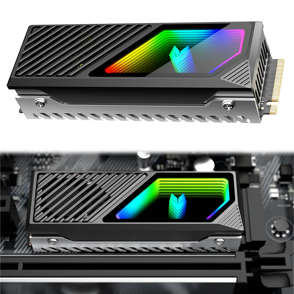 M.2 2280 SSD Heatsink Heat Sink Cooler with Thermal Silicone Pad 5V 3 Pin ARGB Solid State Drive Cooler SSD Cooler for M.2 2280