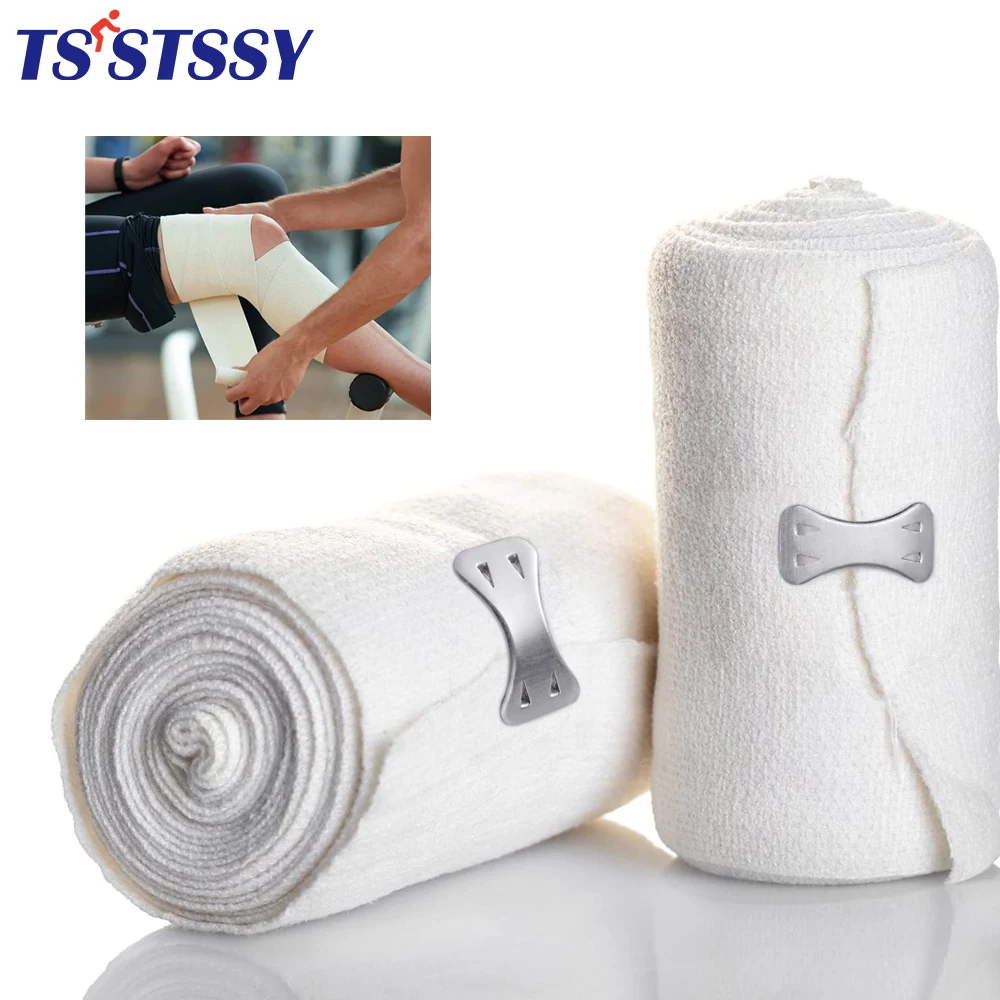   탄성 붕대 랩, 스트레치 압축 붕대, 스포츠, 염좌, 종아리, 발목, 발에 최대 450cm 스트레치, 1 롤 
