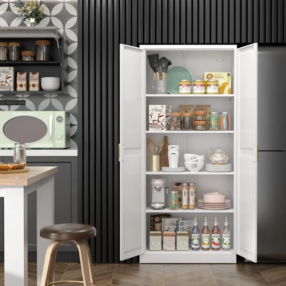 White Metal Pantry Cabinet 3