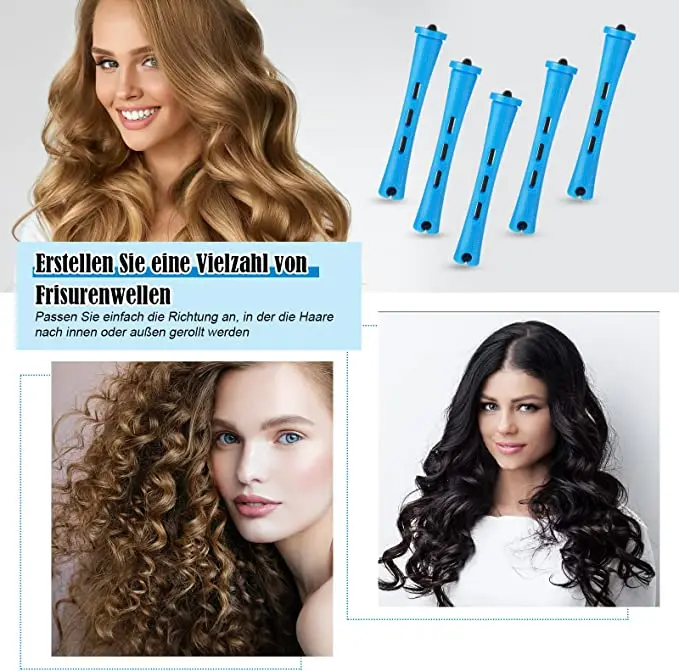 Description Picture 5 of itemPack of 60 Woman Long Short Hair Curler Rods Nonslip Rollers Portable Salon Travel Barber Hairdressing Curling Tool
