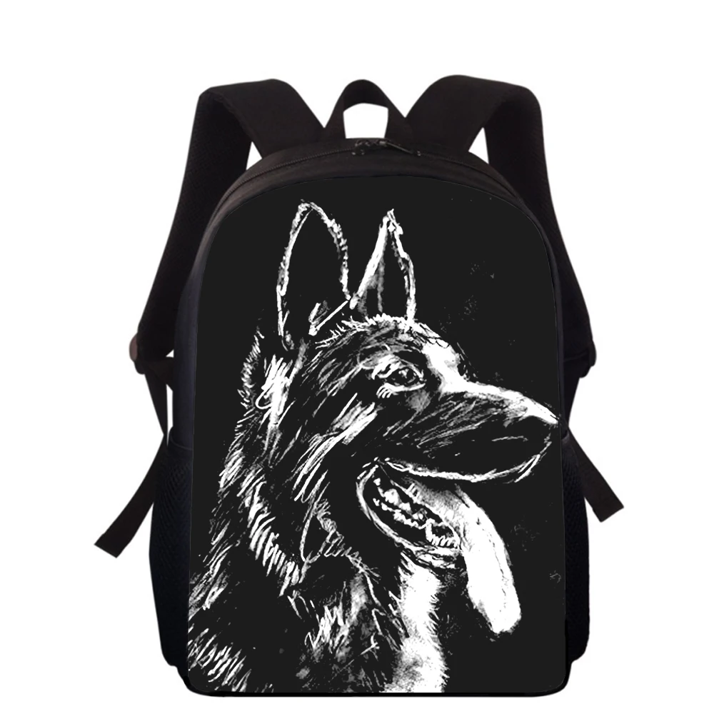 German Shepherd Dog 15” 3D Print Kids Backpack Primary School Bags for Boys Girls Back Pack Students School Book Bags
