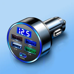 Compact 5 - Port USB Car Charger - 250W High - Speed Charging Adapter - Universal