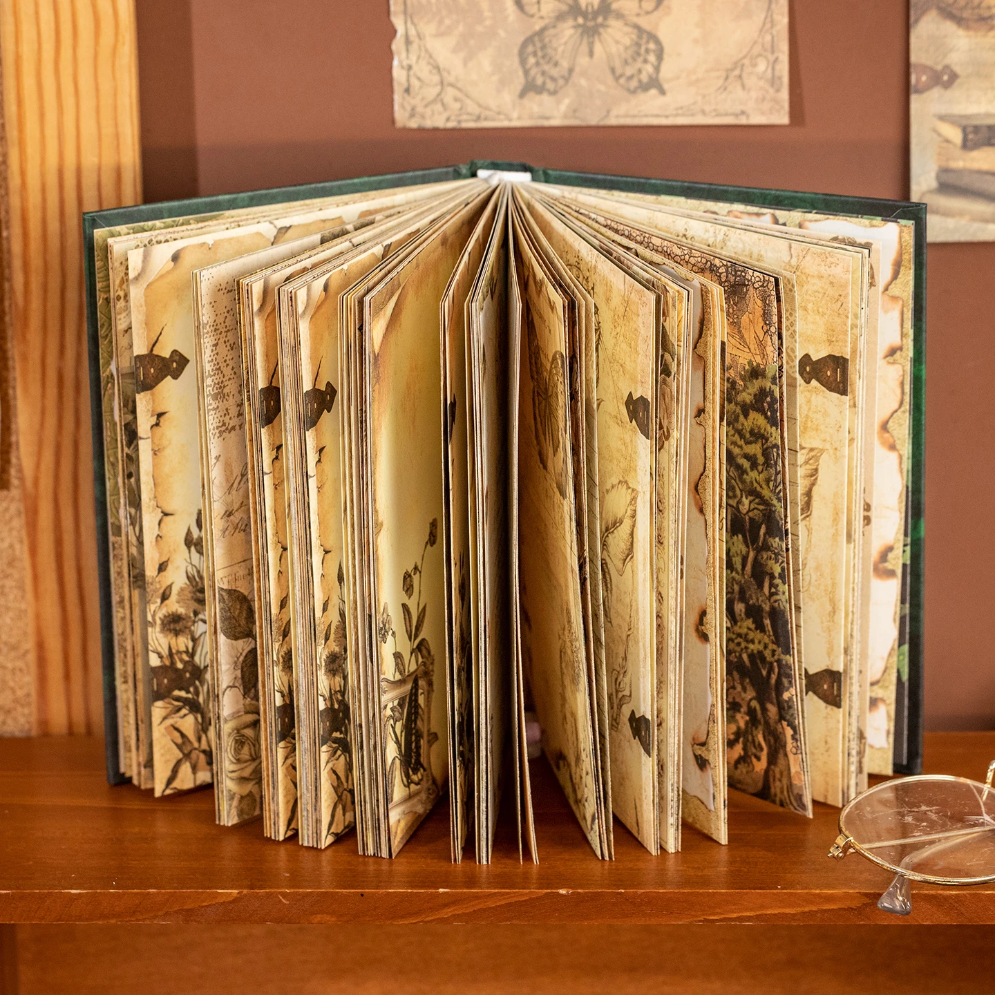 Mr.Paper 1 Book Vintage Style Notebook Set Gold Foil Writing Pad For Journaling Note Taking Retro Stationery Paper Sheets - 6