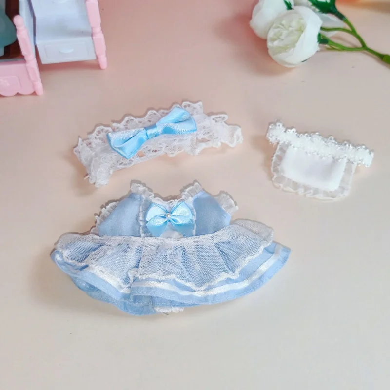 Blue and white maid three-piece set
