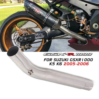 Motorcycle Exhaust Middle Link Pipe Escape Muffler Tube Escape Slip On For Suzuki GSX-R1000 GSXR1000 K5 K6 2005-2006 Exhaust