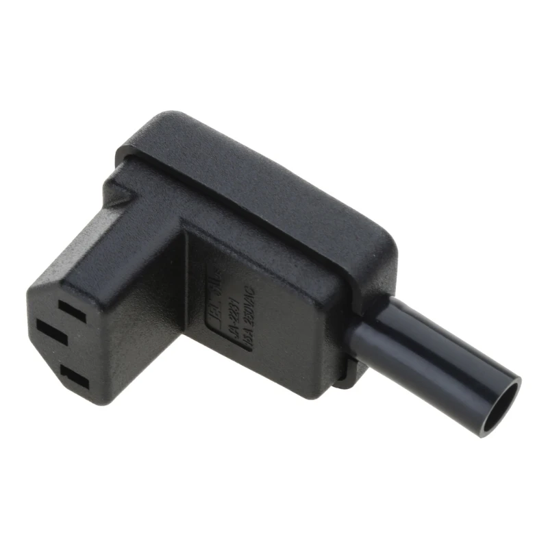 1 Pc 90 Degree Angled IEC 320 C13 outlet socket AC 10A 250V Power Cord Cable Connector Female Plug extender