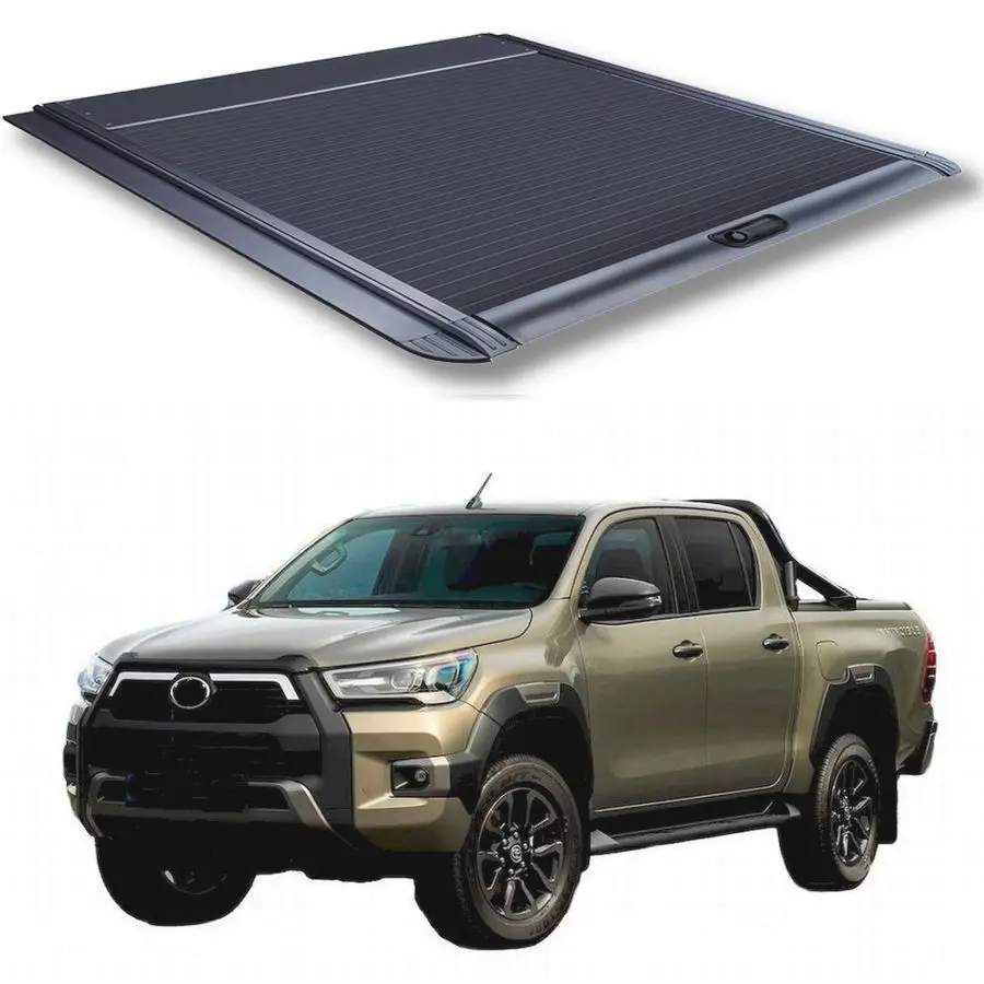 

Ousaier Retractable Aluminum Roller Shutter Roll Up Tonneau Cover For Hilux 2005-2016