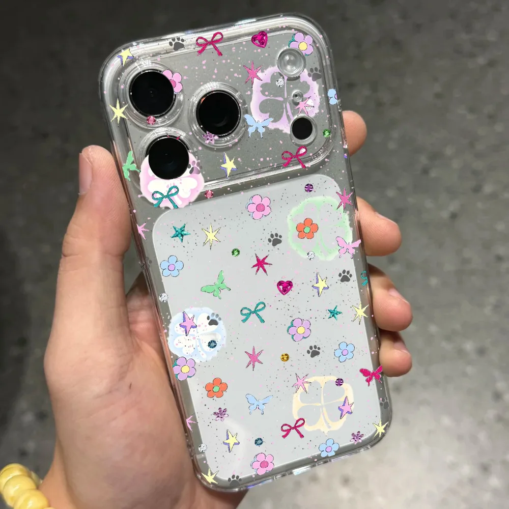 Ultra Thin TPU Clear Soft Phone Case with Floral Time Painting Design