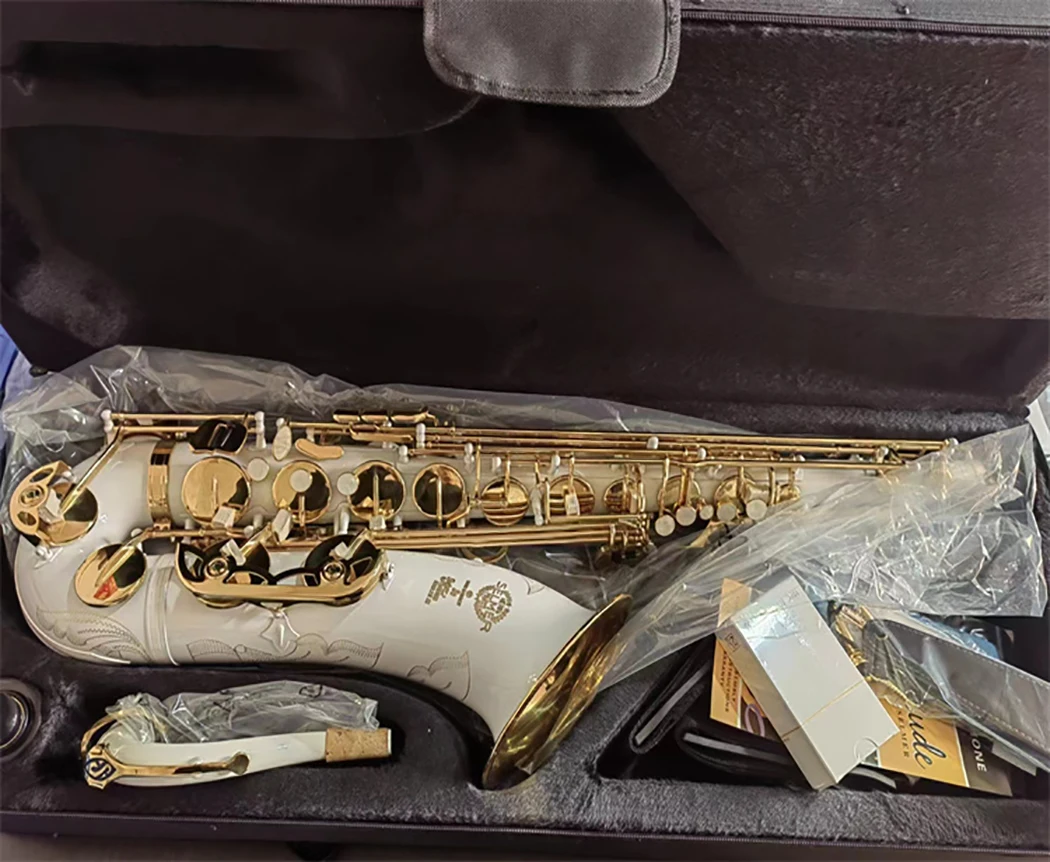Hot Selling Bb Tenor Saxophone Gold Lacquer Yellow Brass Musical instrument Professional with Case Accessories