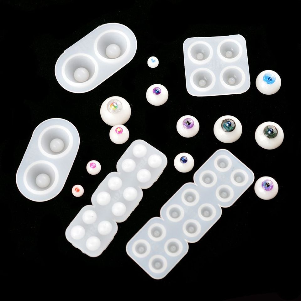 Various Size Doll Eyes Mold Half Round Eyeballs Silicone Casting Mould Doll Accessories Resin Crystal Handmade Toy Craft Tools