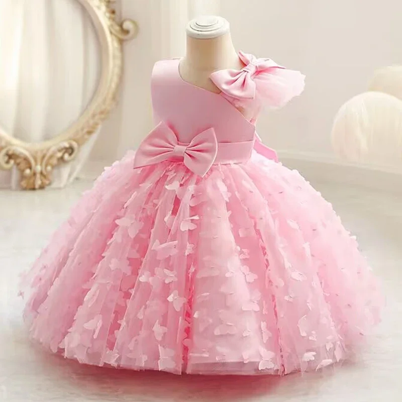 

0-6T Summer New Baby Children's Birthday Party Princess Sequin Tulle Flower Girl Piano Performance Dress