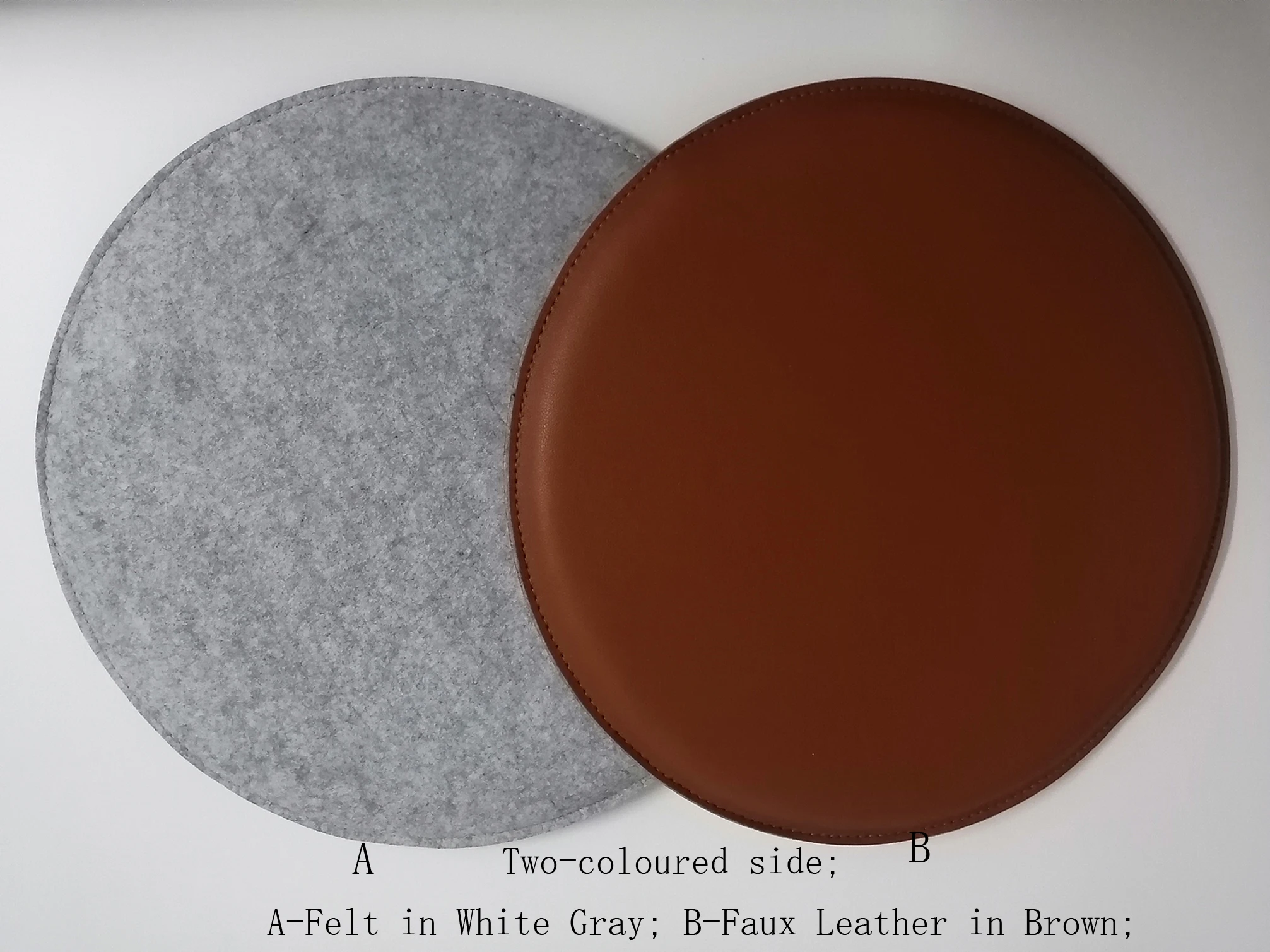 seat cushion leather round with felt