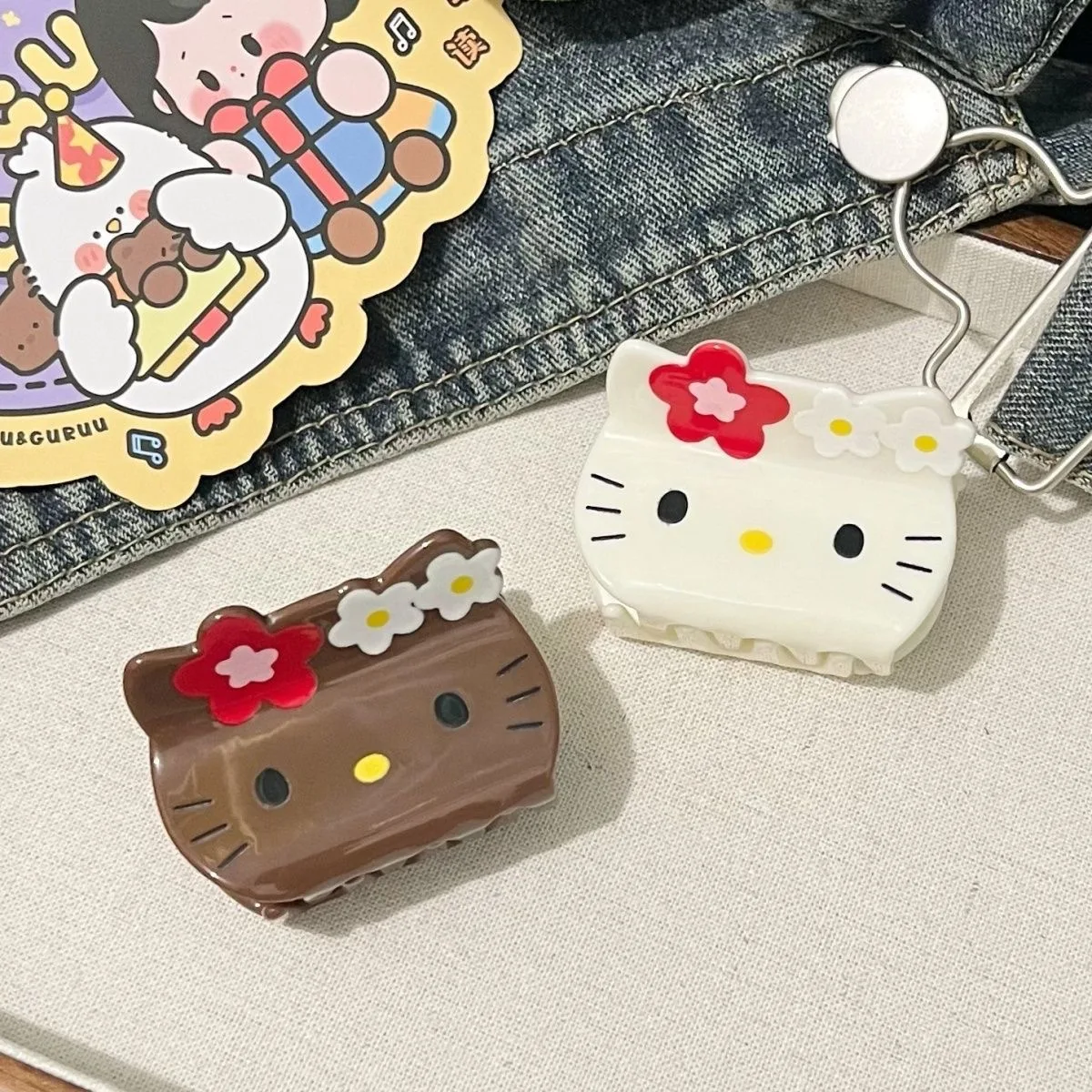 Sanrio Kuromi Hair Claws Women Fashion Cute Hello Kitty Hairclip Girl Cinnamoroll Acrylic Shark Clip Kid My Melody Birthday Gift sanrio hello kitty women s kuroumi letter bread skate shoes fashion cloud casual board shoes