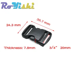 Dual Adjustable Side Release Buckles for Backpack Belts - 2 Pack (20 - 50mm) (Webbing Size 20mm)