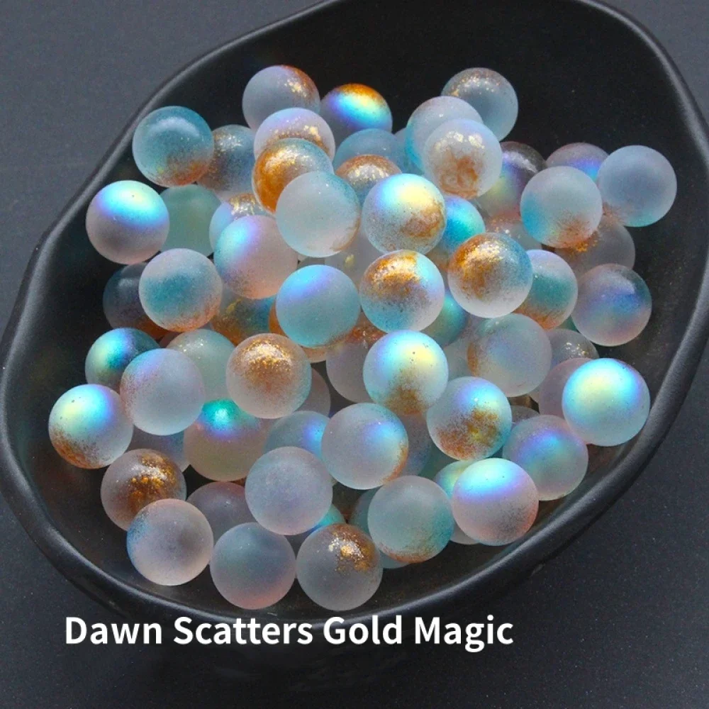 20pcs Round Ball 12mm Moon Light No Hole Sphere Lampwork Crystal Glass Loose Beads for Jewelry Making DIY Crafts Findings