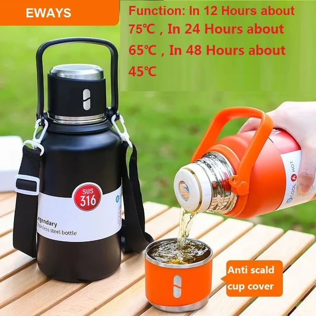 Thermos Home Glass Coated, Hot Water Coffee Cup, 24-hour Thermal  Insulation, 800ml Travel Portable Coffee Cup - AliExpress