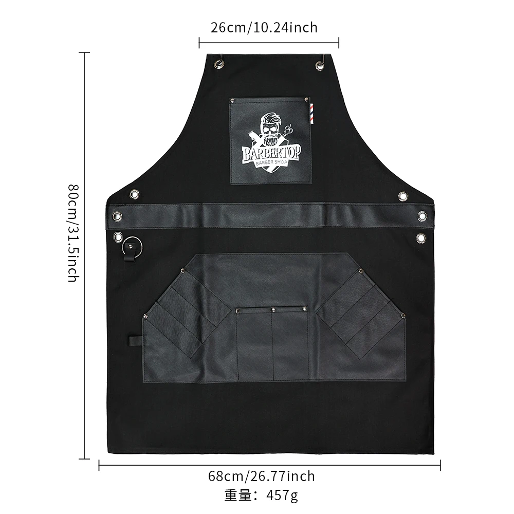 Barbertop Hairdressing Shawl Artist Apron Salon Hairdresser Cape with Pockets Waterproof Restaurant  Work Cloth 4