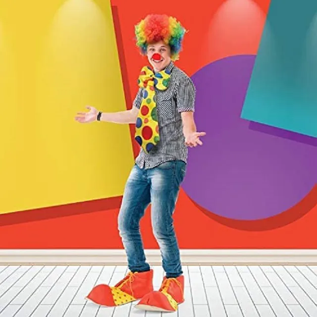 Clown Costume For Kids Clown Nose Clown Bow Tie And Shoes Clown Nose Accessories Bow Tie For Boys And Girls Carnival Party 5