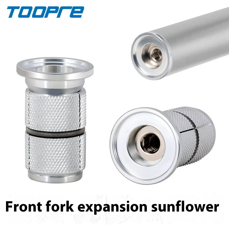 Bicycle Expandable Sunflower Hub (or Expanding Spline Hub), Carbon Fiber Fork Headset Cup and Stem Expander for Mountain and Roa
