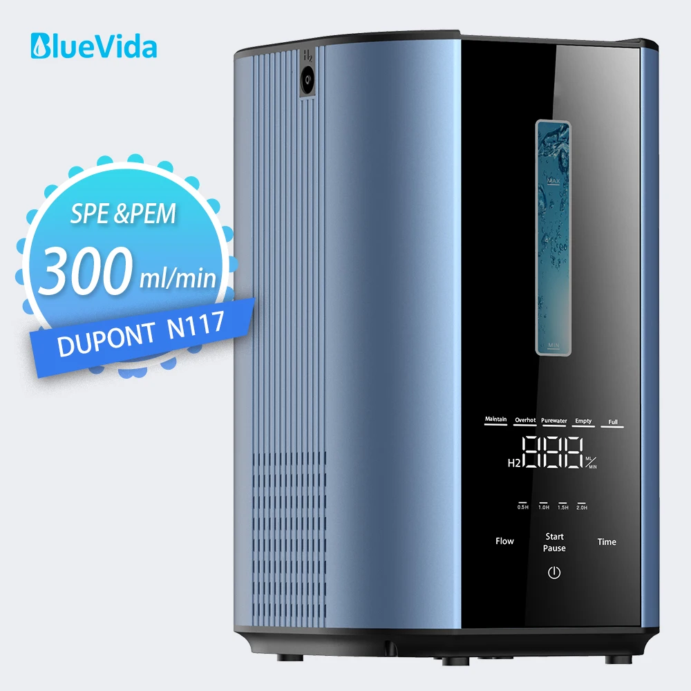 Bluevida Fast 300ml Large Flow Hydrogen Inhalation Machine Pure H2 Gas Inhaler Two Persons Use Hydrogen Generator-DuPont SPE/PEM