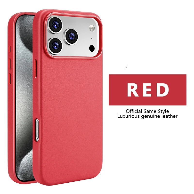 Leather MagSafe-Compatible Wireless Charging Case - Anti-Drop Protection