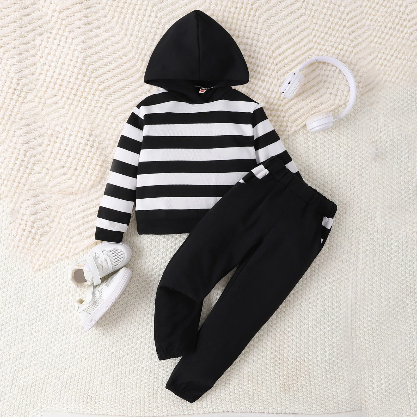 

0-3Y Newborn Infant Baby Boys Clothes Sets Fall Winter Tracksuit Striped Print Long Sleeve Tops Pants Toddler Casual 2Pcs Outfit