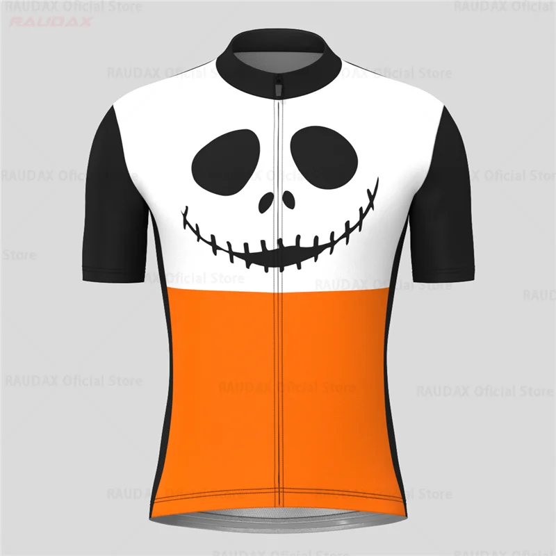 Maillot De Cyclisme Homme Imprimé Crâne 3D, Veste De Vélo En Polyester Respirant Pour Toutes Saisons