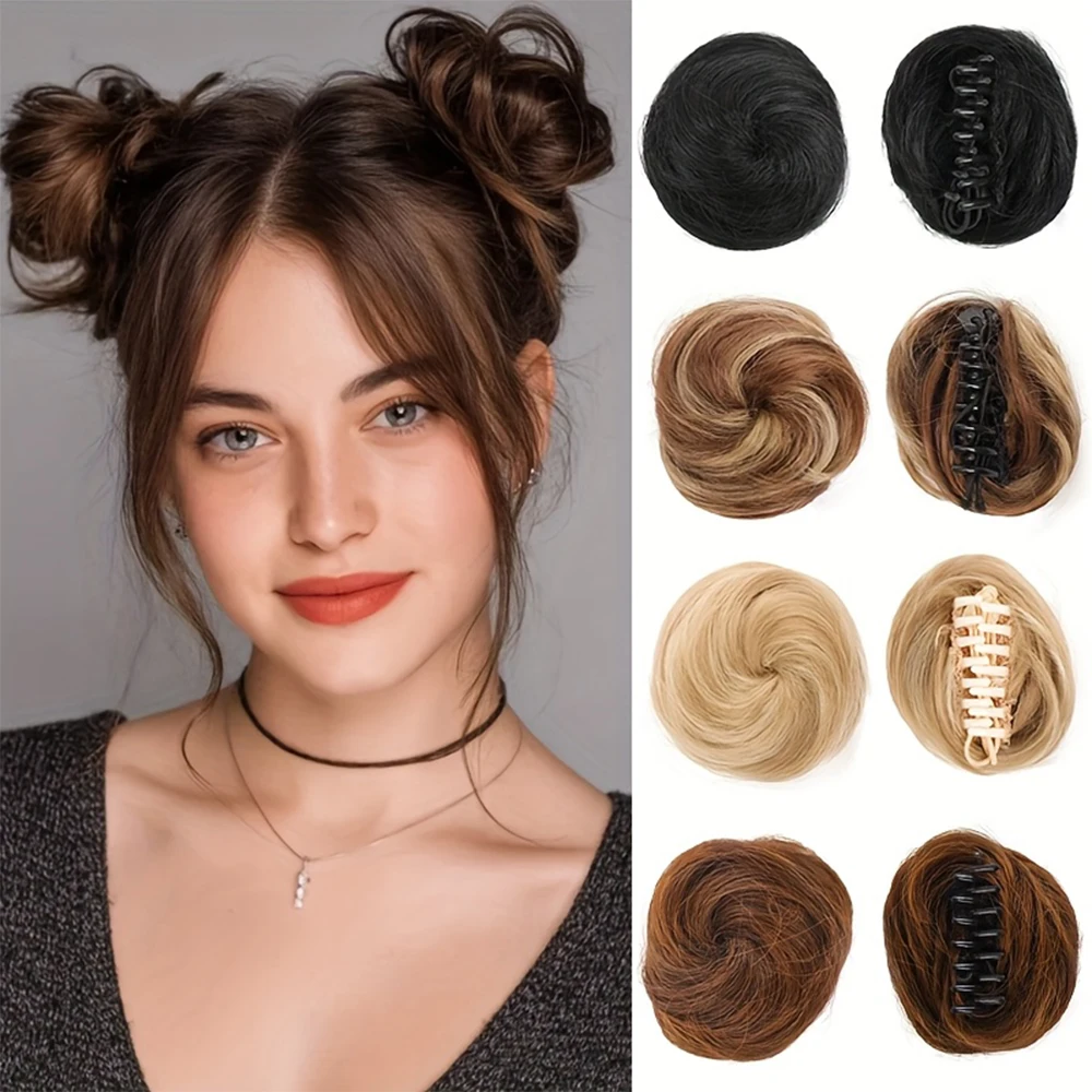 여성용 헤어 번즈, 합성 곱슬머리 시뇽, 옴브레 클로 헤어, 메시 번즈 업두, 클..