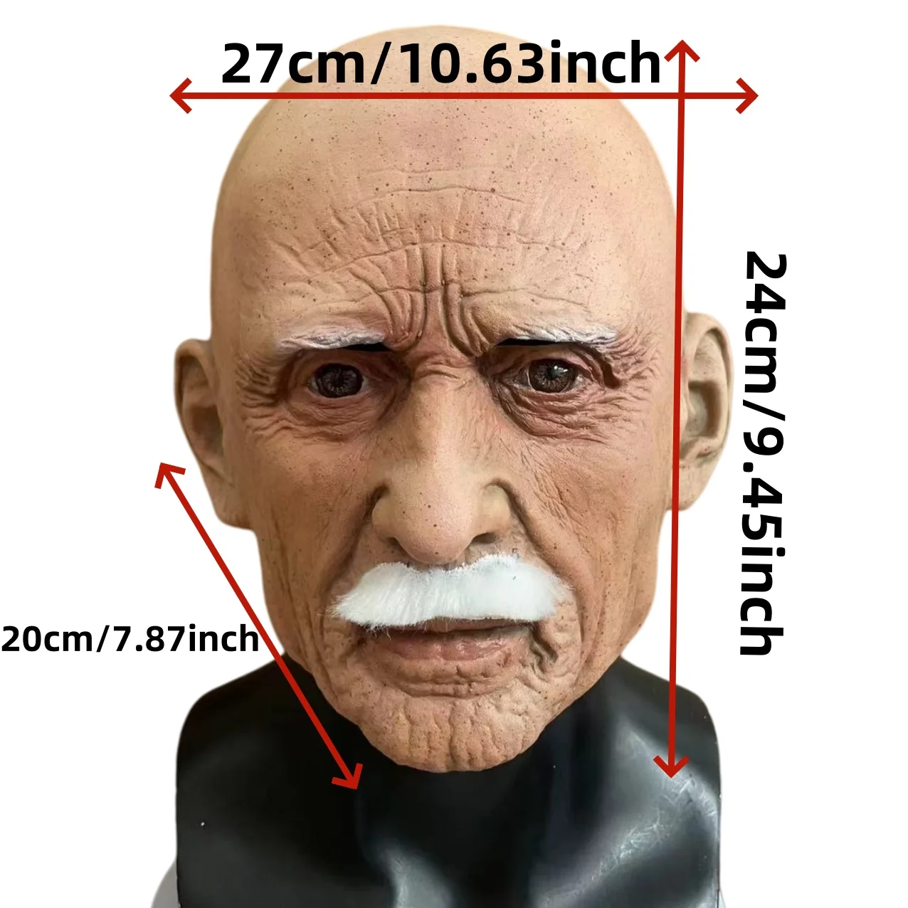 Elderly Old Man Mask Wrinkle Face Full Head Mask Grandpa Latex Devil Novelty Supplies Halloween Party Cosplay Props