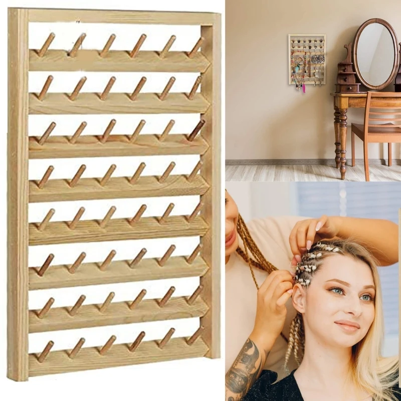 Wooden Hair Extension Holder Braid Rack For Styling 120 Spools Display  Storage Organizer Hanger Tool Home Wardrobe Accessories - AliExpress