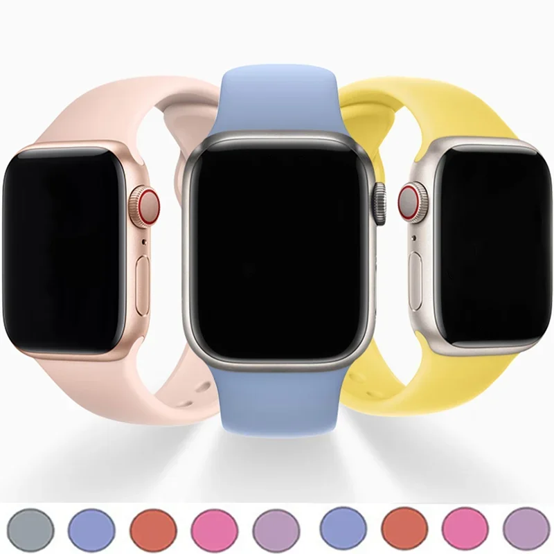 Strap For Apple Watch Ultra Band 44mm 45mm 40mm 41mm 42-38mm 45 mm sport Silicone bracelet iwatch series 8 7 6 5 4 3 SE 9 2 49mm