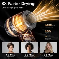 Hair Dryer, 160000 RPM Professional High-Speed Blow Dryer 500 Millions Negative Ionic Care Hair Dryer for Fast Drying, Low Noise 2