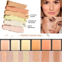 6-color Concealer Blush Palette Cream Matte Highight Contour Makeup  Eyeshadow Base Palette with Brush Covering For Dark Circles 2