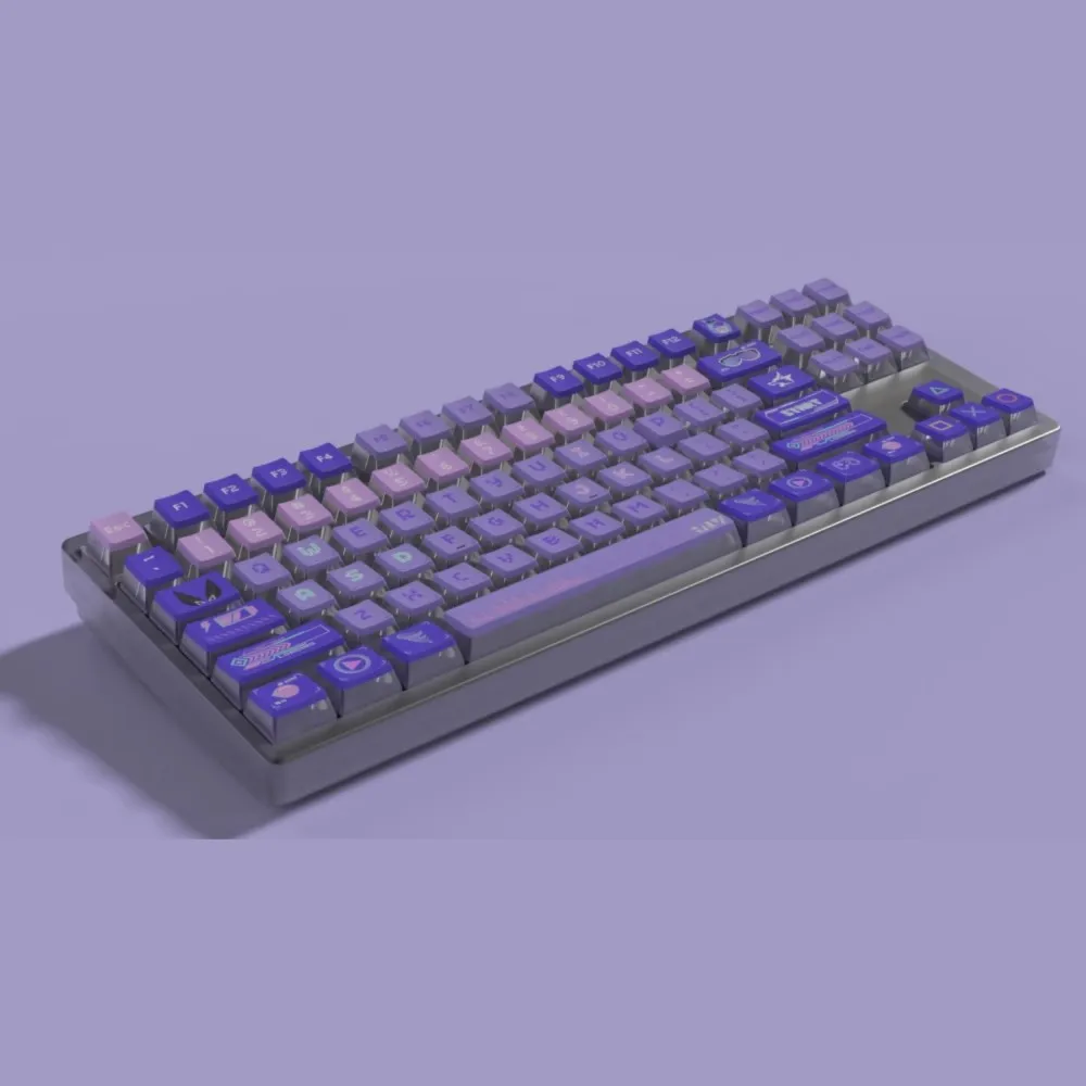 Honkai Star Rail Silver Wolf Keycaps Pbt Anime Gaming Key Caps Perfil Cereja Keycap Lightproof para mx Switch Conjunto de 126 Chaves - Imagem 4