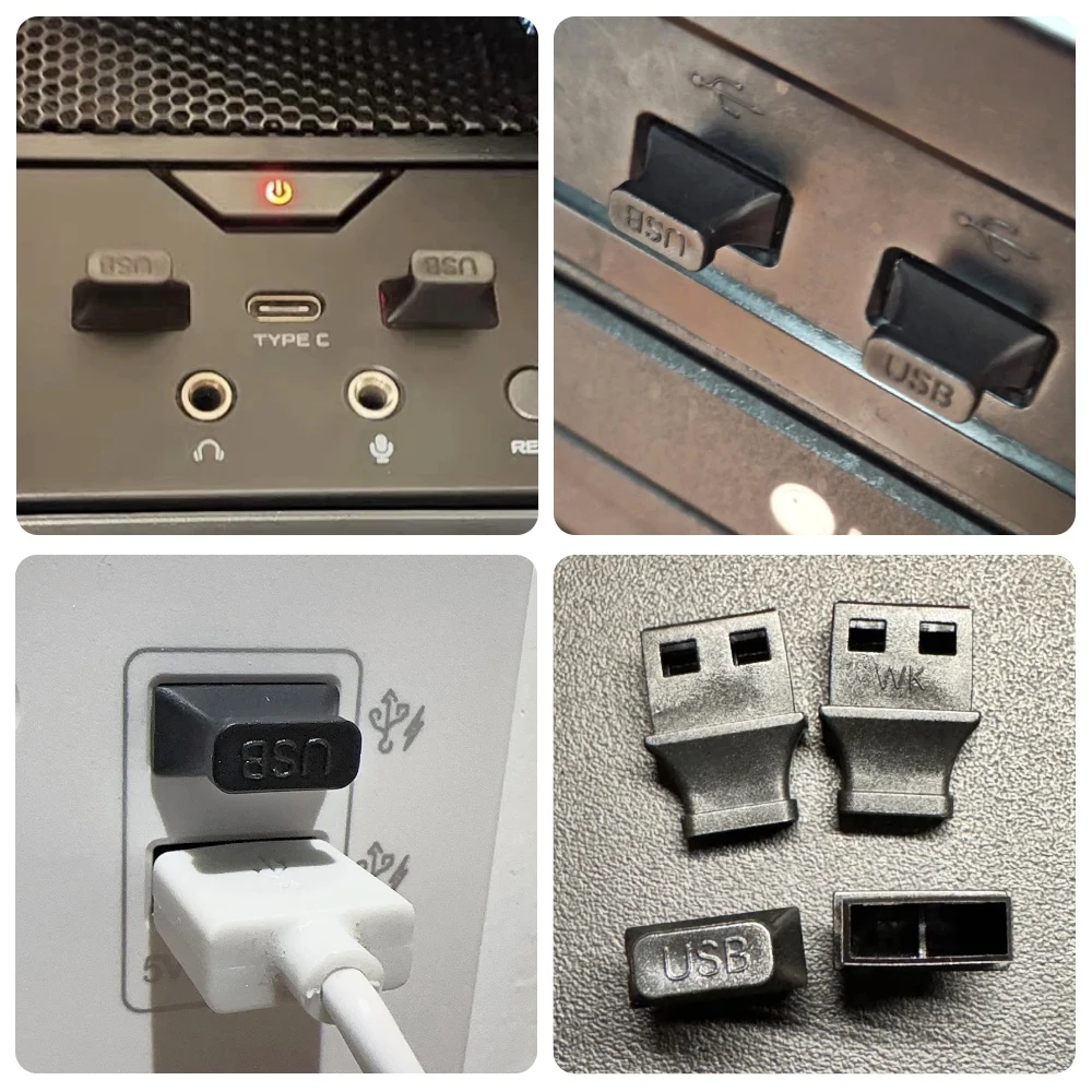 USB 타입-A 포트 플러그(손잡이 포함) 미사용 인터페이스 USB-A 암 커버 방진 커버 노트북 컴퓨터 오디오 주방 아일랜드 TV