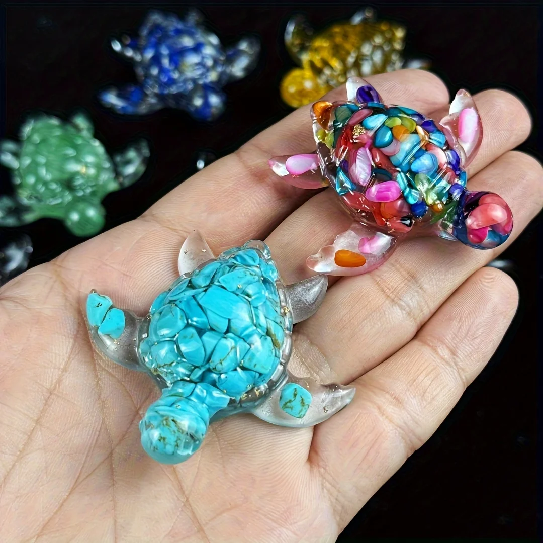Crystal Resin Turtle Decorative Item - Handcrafted Turtle Gift