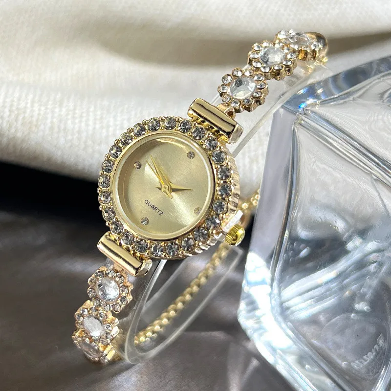 Elegant Women Watches Fashion Rhinestone Flowers Bracelet Ladies Quartz Wristwatch Reloj Mujer Girls Clock Gift - 5
