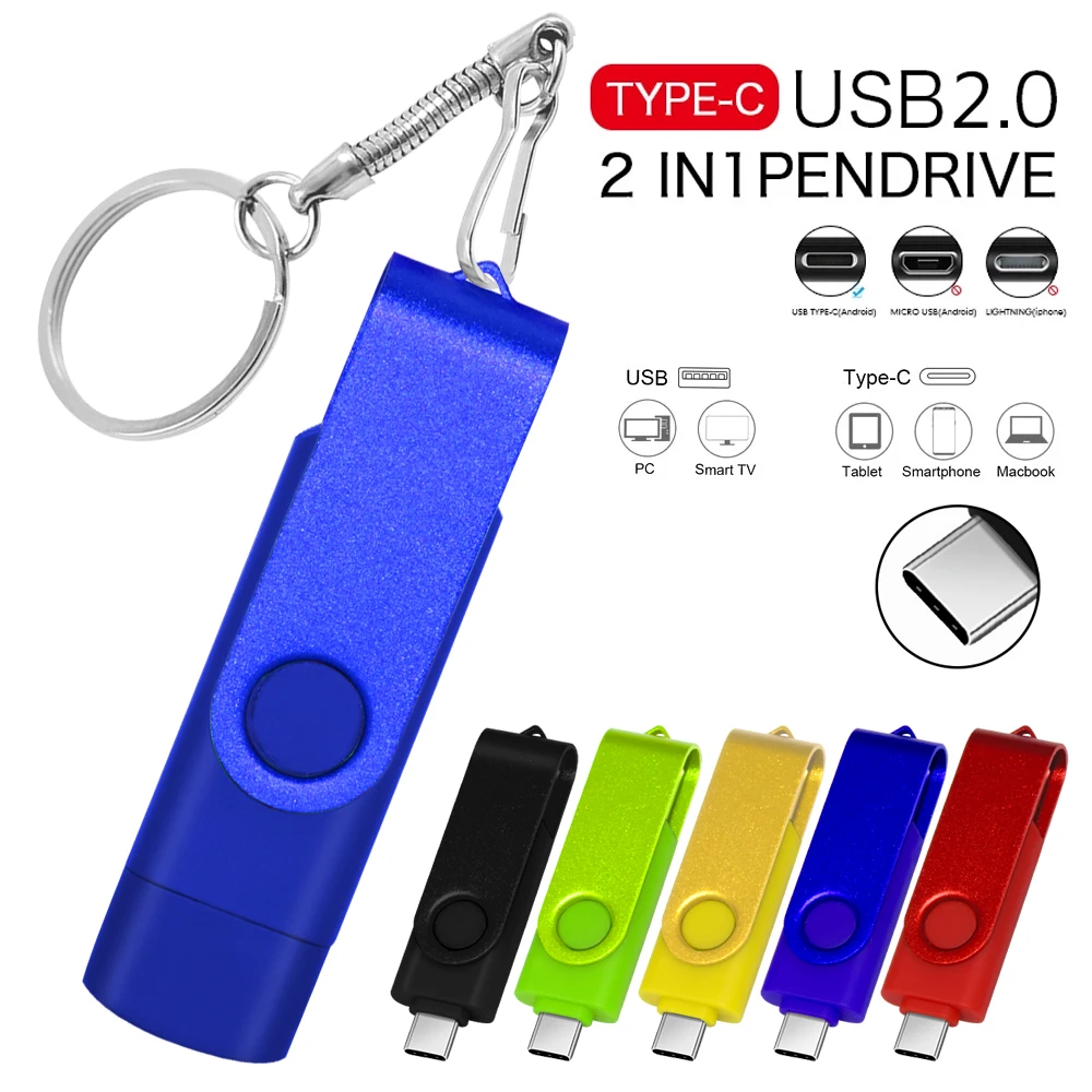 2 in 1 TYPE C USB Flash Drive 32GB 64GB 128GB Rotatable