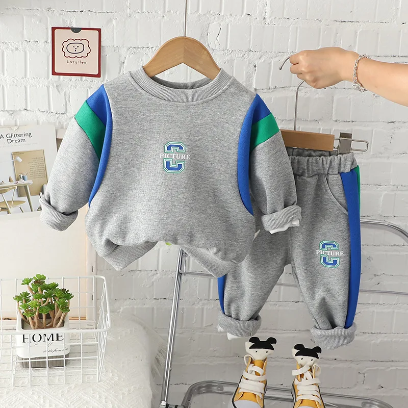 

New Baby Boys Clothing Set Fashionable 2pcs Hoodies Pants Tracksuit for Toddler & Little Kids Children Autumn Outfit