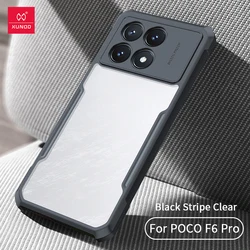 XUNDD Shockproof Transparent Back Cover with Camera Protection for PC And TPU (For POCO F6 Pro)