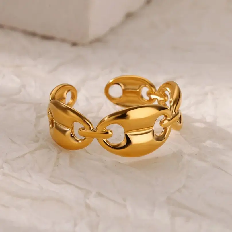 Simple Oval Hollow Open Rings For Women