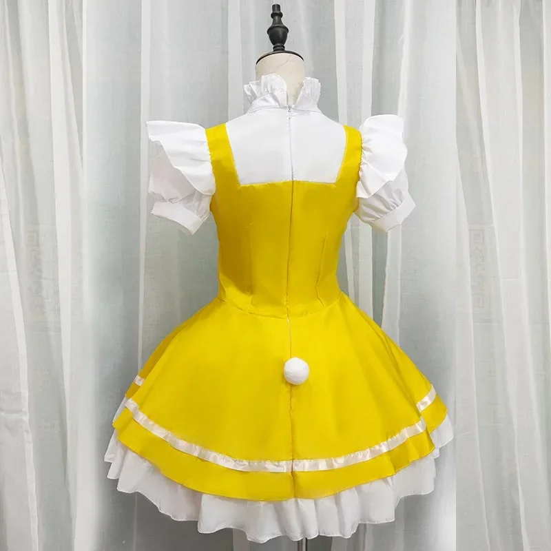 Cos College Well-behaved Student Maid Costume Loli Small Dress Clothes Japanese Anime Yellow Fantasy Maid Costume