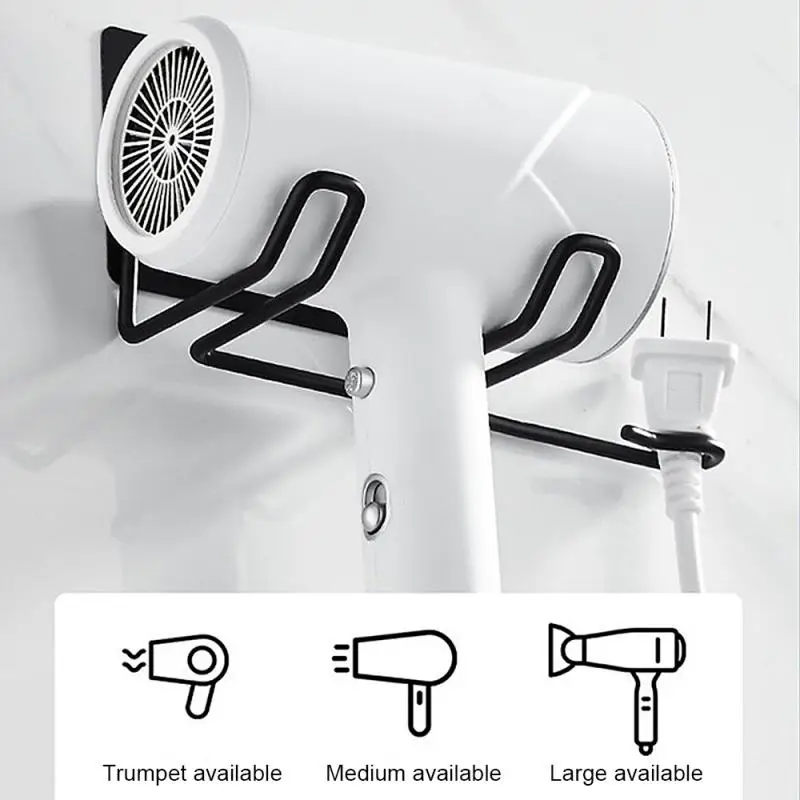 Hair Dryer Holder Rack Wall Mounted Hair Straightener Dryer Holders Bathroom Organizer Storage Rack Shelf Bathroom Accessories 3