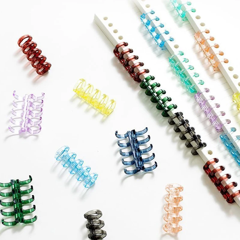 【W】20개 바인더 버클 루즈리프 북 액세서리 바인딩 링 버클 5홀 편안하지 않은 느낌이 아닌 수제 DIY 펀치 루즈리프