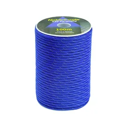 Reflective Tactical Paracord Rope - Durable 7 Strand 4mm for Camping, Tent Setup, Lanyards, and DIY Projects (Fang Blue)