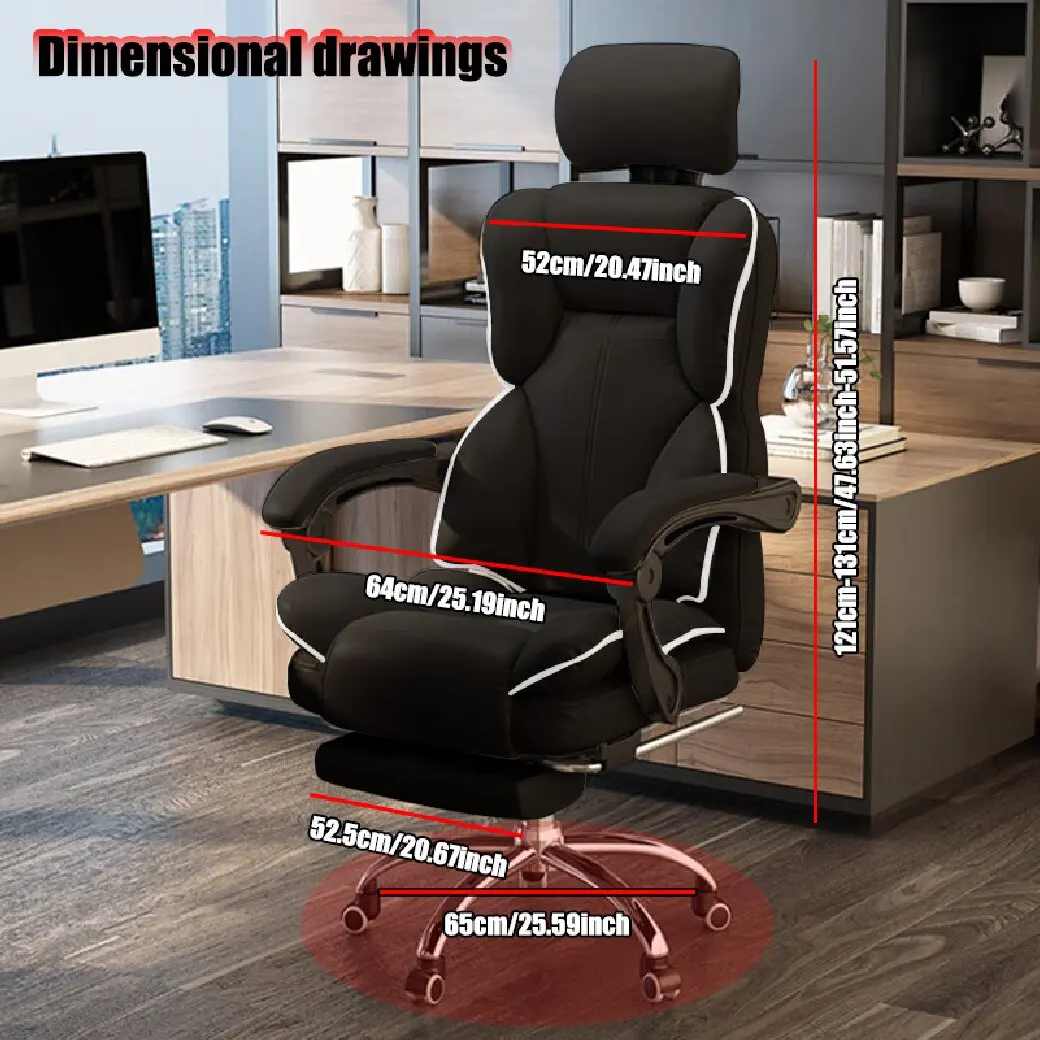 Executive Office Chair with Foot Rest High Back Office Chair Computer Gaming Chairs Big and Tall PU Leather Office Brown Compute 6