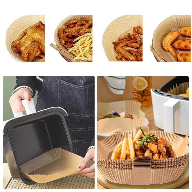 50Pcs Air Fryer Paper, Air Fryer Liners, Disposable Dutch Oven Liners, for  Oven, Microwave, and Air fryer Compatible with 5 to 7 Quart