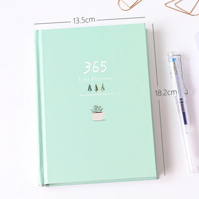 365-Day Minimalist Planner: Portable Hardcover Notebook with Colored Pages